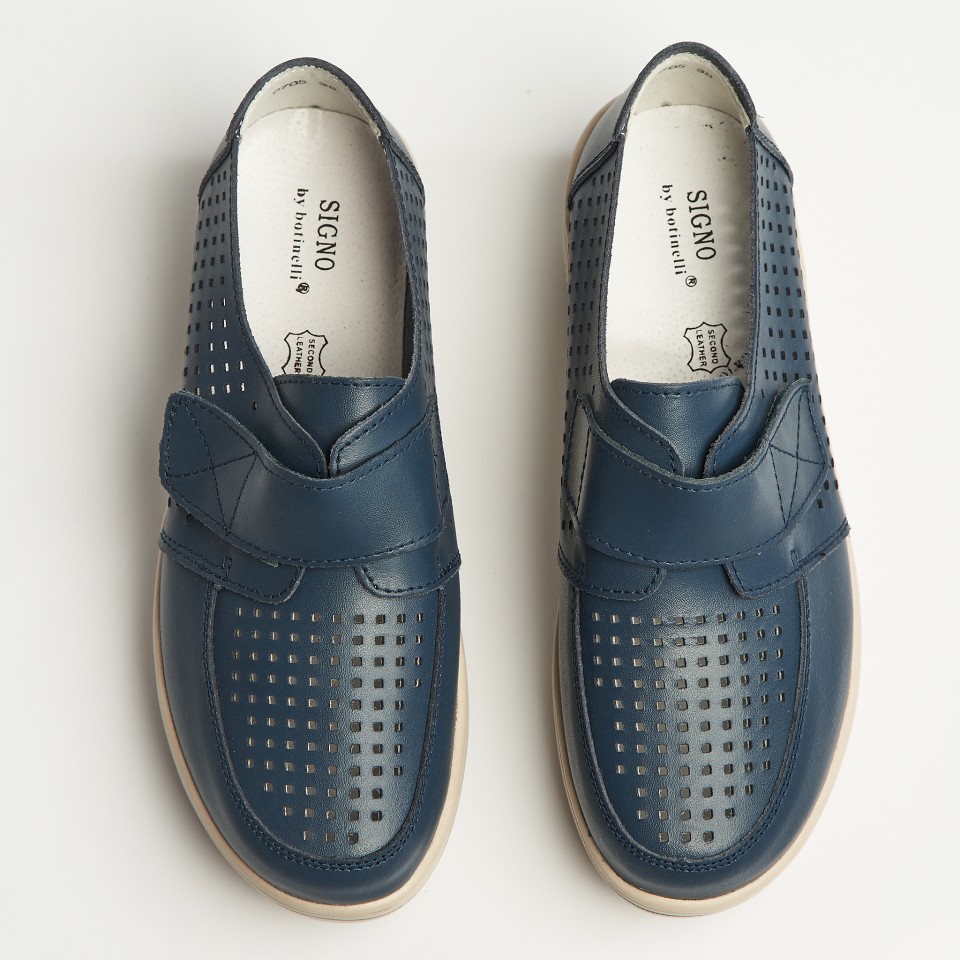 Poze Mocasini dama Piele Naturala Bleumarin Izana