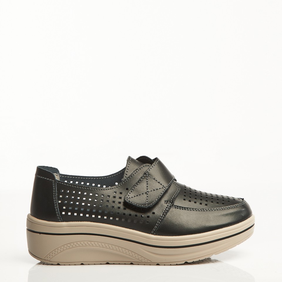 Poze Mocasini dama Piele Naturala Negri Izana