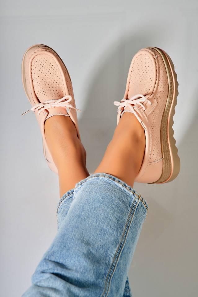 Poze Mocasini dama Piele Naturala Roz Maive