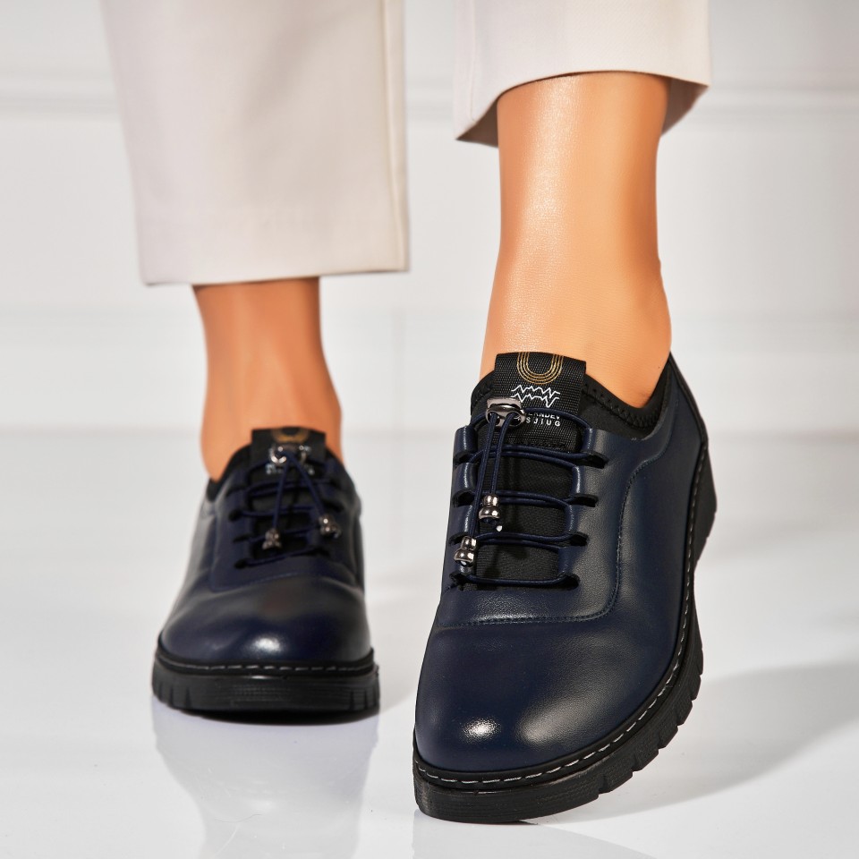 Poze Pantofi dama casual Albastri din Piele Ecologica Fira