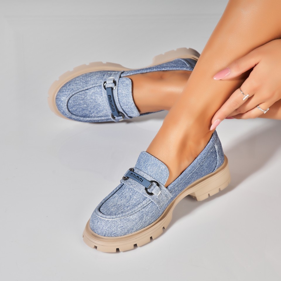 Poze Pantofi dama casual Albastri din Piele Ecologica Moshe