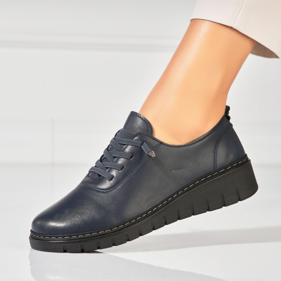 Poze Pantofi dama casual Albastri din Piele Ecologica Peony