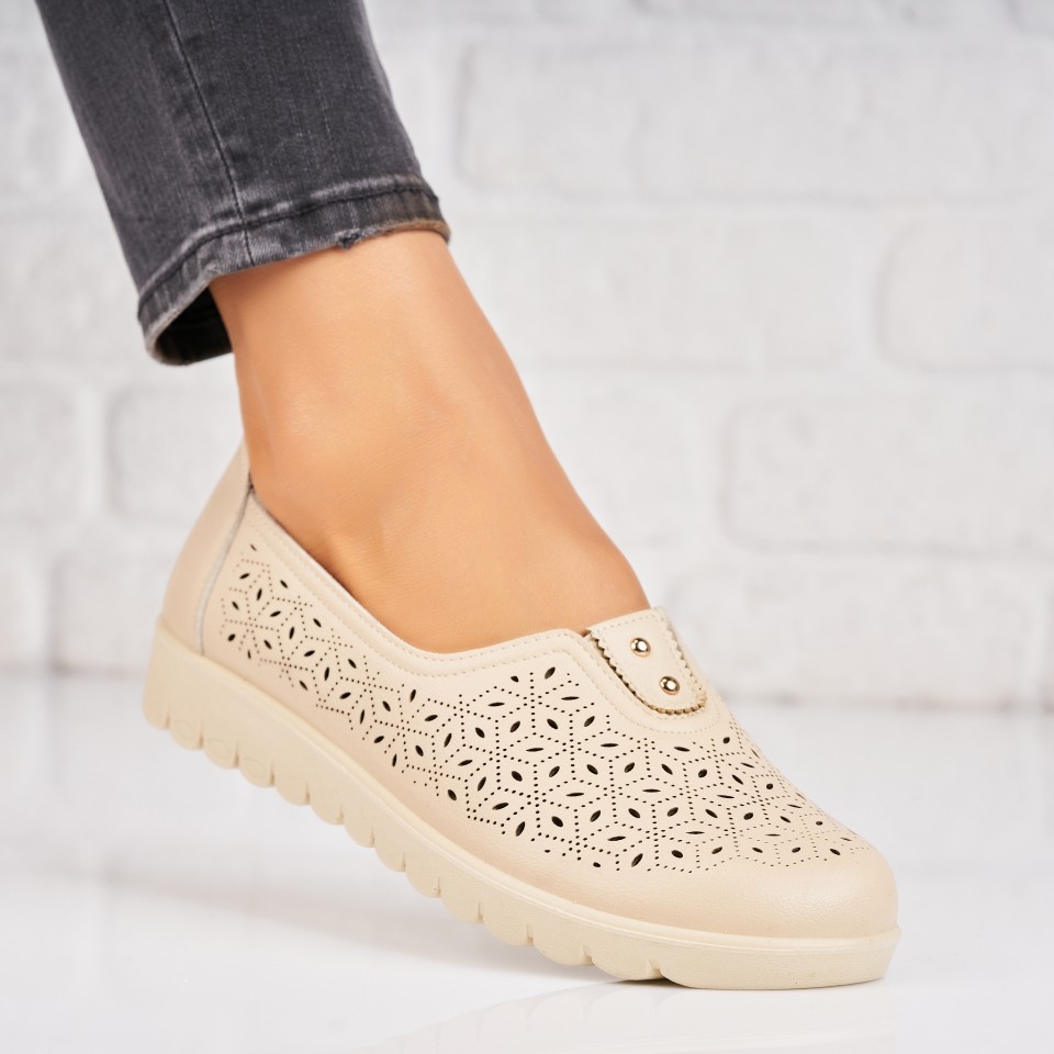 Pantofi dama casual Bej din Piele Ecologica Aitana A4882