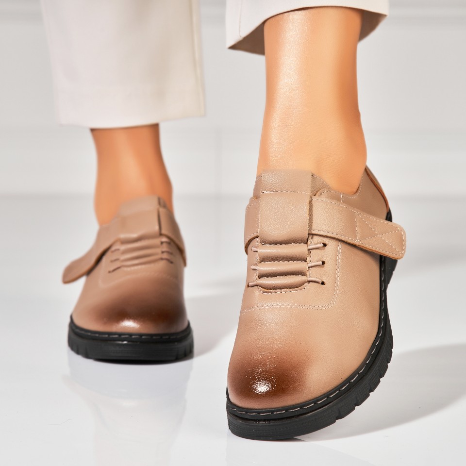 Poze Pantofi dama casual Bej din Piele Ecologica Azya