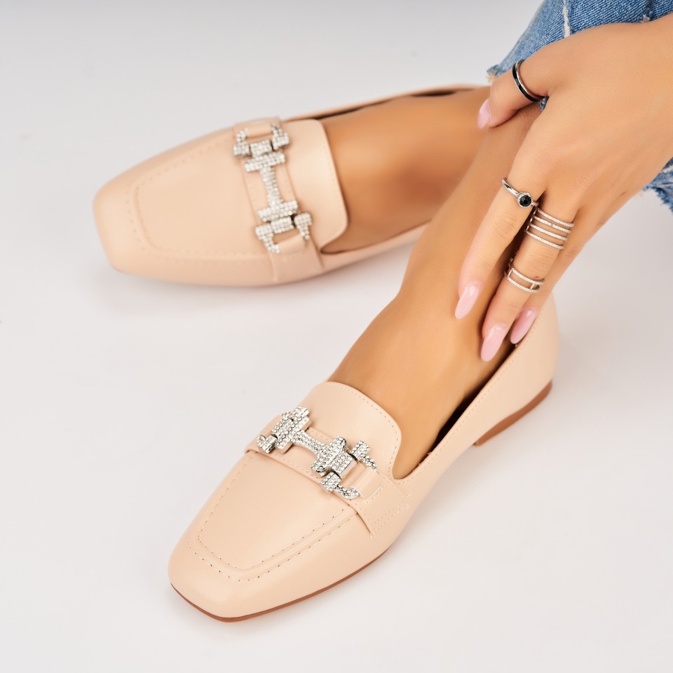 Poze Pantofi dama casual Bej din Piele Ecologica Creely