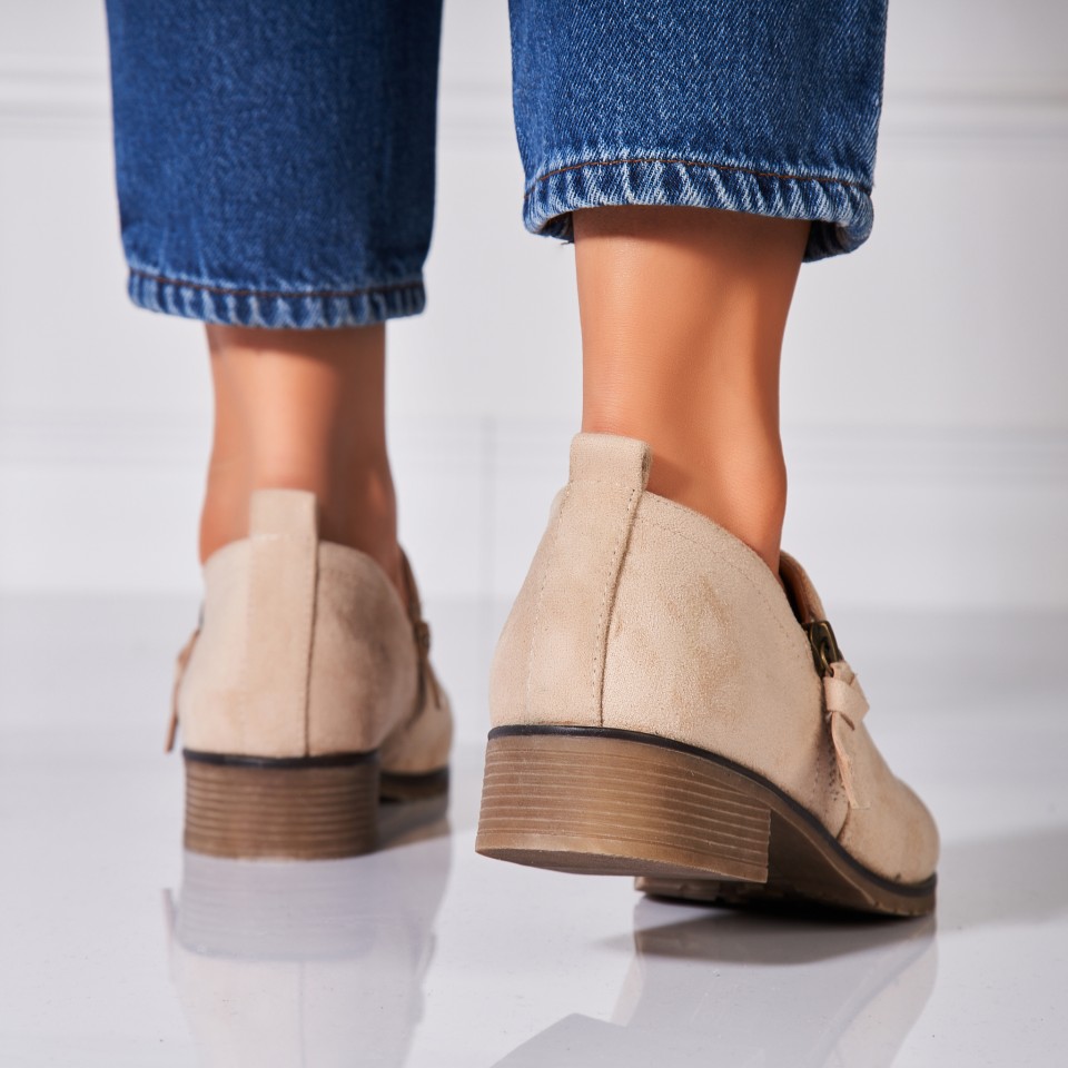 Poze Pantofi dama casual Bej din Piele Ecologica Intoarsa Dreya