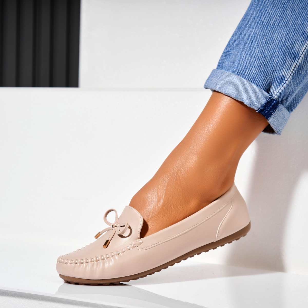 Poze Pantofi dama casual Bej din Piele Ecologica Stassi