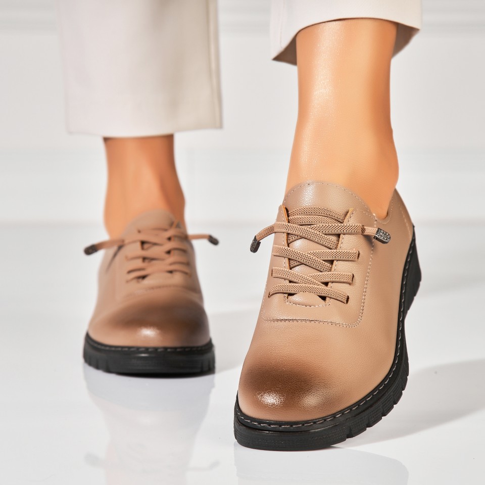 Poze Pantofi dama casual Camel din Piele Ecologica Peony