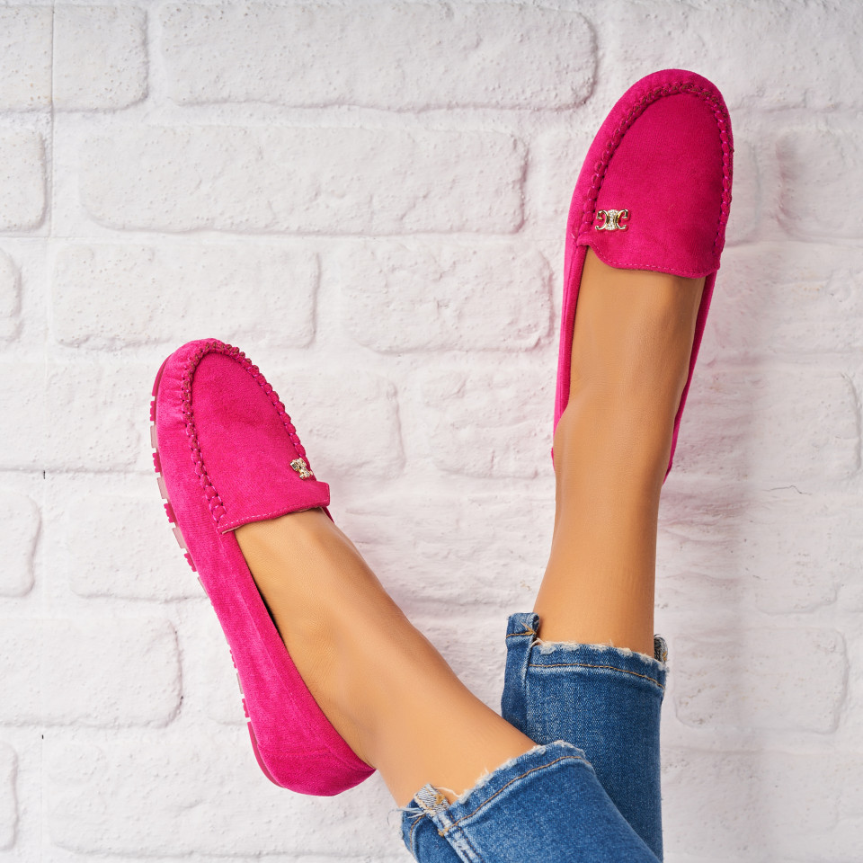 Pantofi dama casual Fucsia din Piele Ecologica Intoarsa Greyley