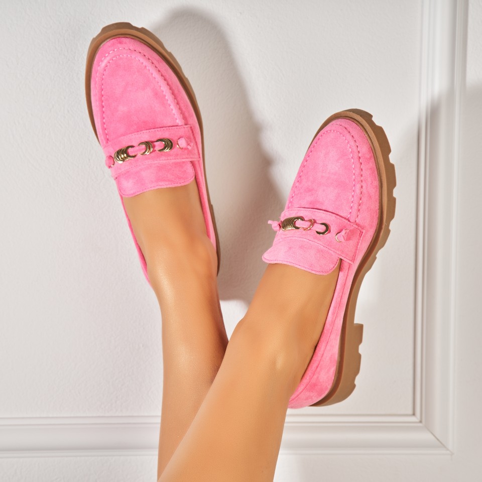 Poze Pantofi dama casual Fucsia din Piele Ecologica Intoarsa Yusra