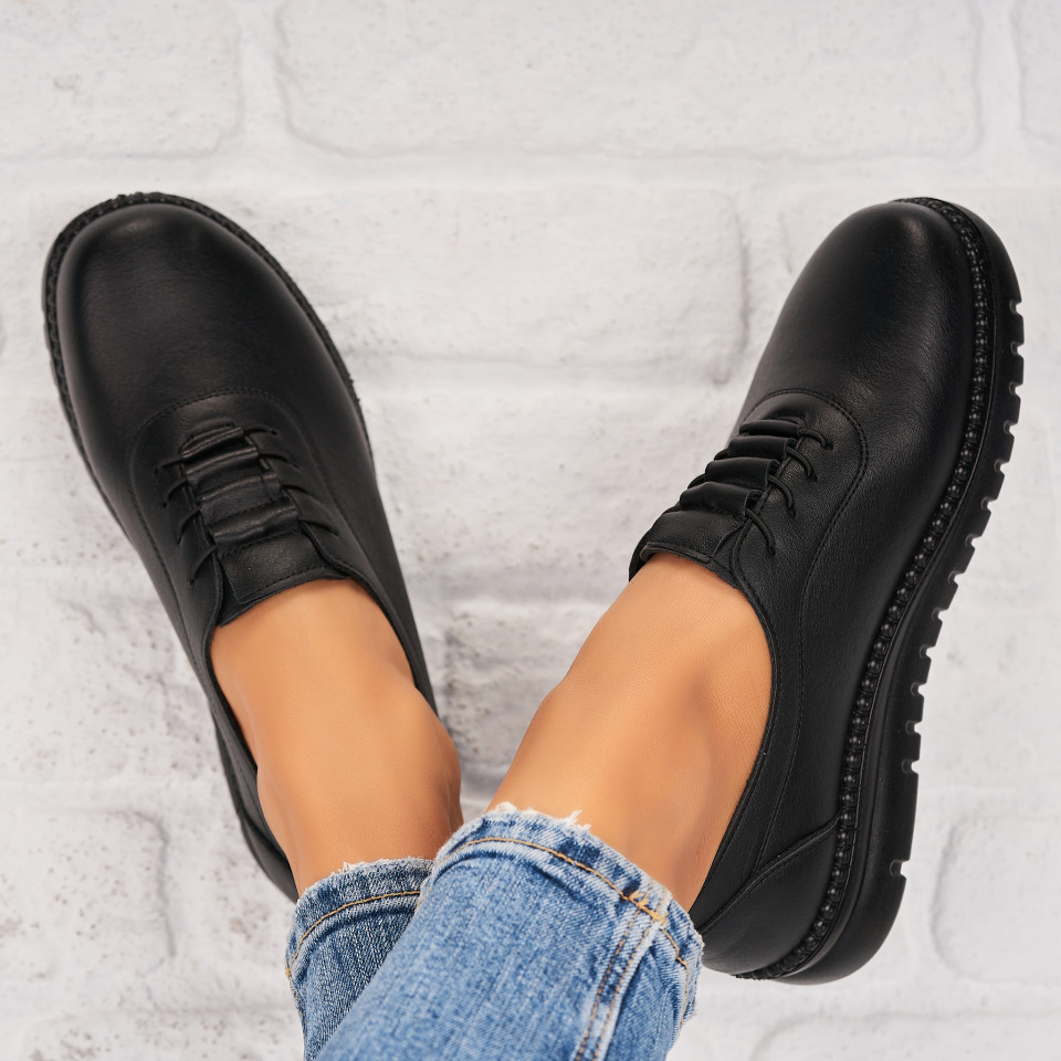 Poze Pantofi dama casual Negri din Piele Ecologica Analia