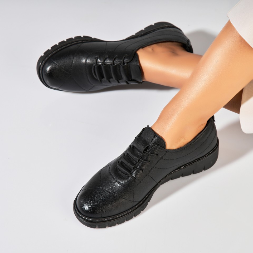 Poze Pantofi dama casual Negri din Piele Ecologica Avaley