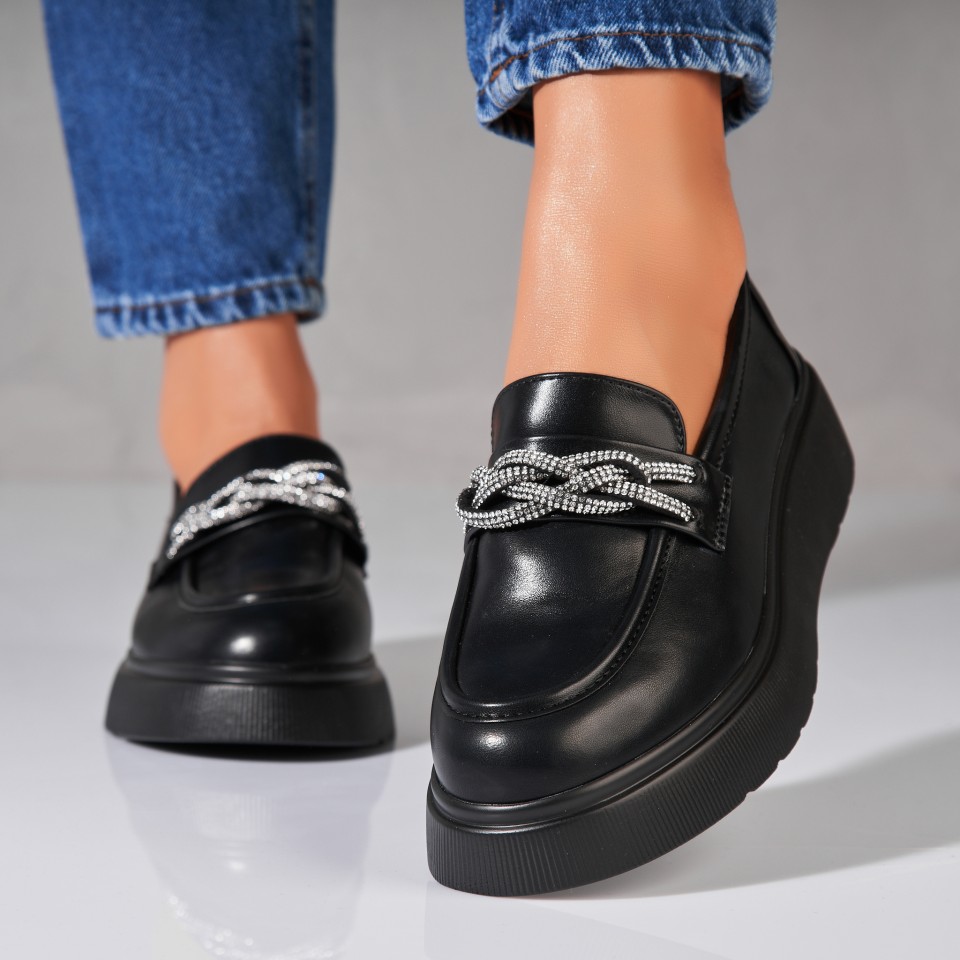 Poze Pantofi dama casual Negri din Piele Ecologica Aylen