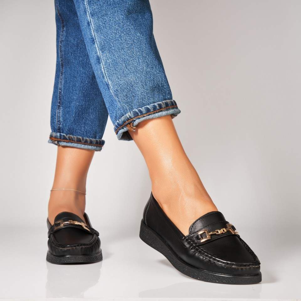 Pantofi dama casual Negri din Piele Ecologica Gautha