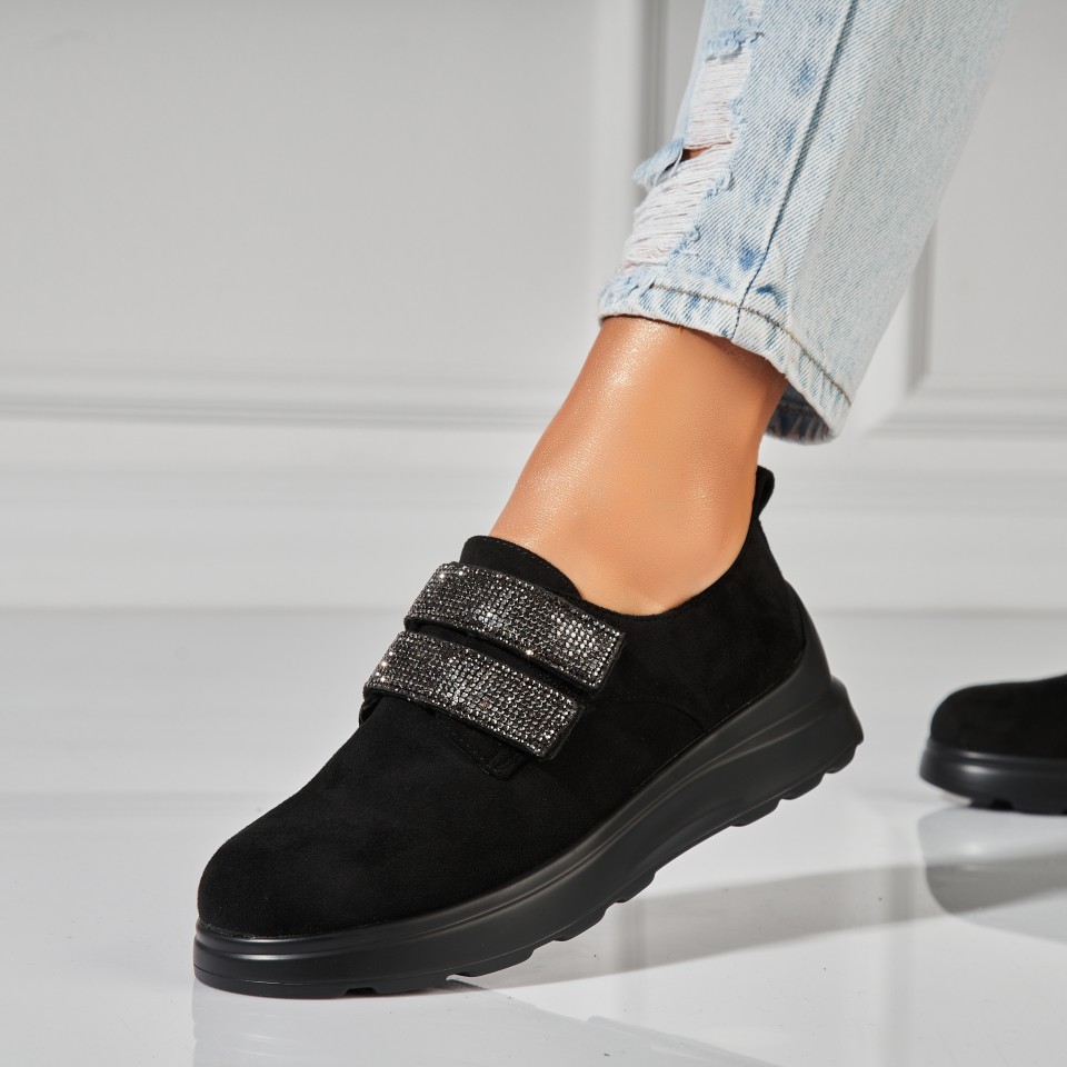 Poze Pantofi dama casual Negri din Piele Ecologica Intoarsa Alaia2