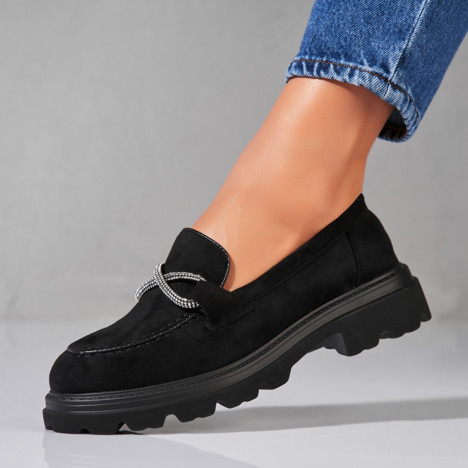 Poze Pantofi dama casual Negri din Piele Ecologica Intoarsa Asiyah2