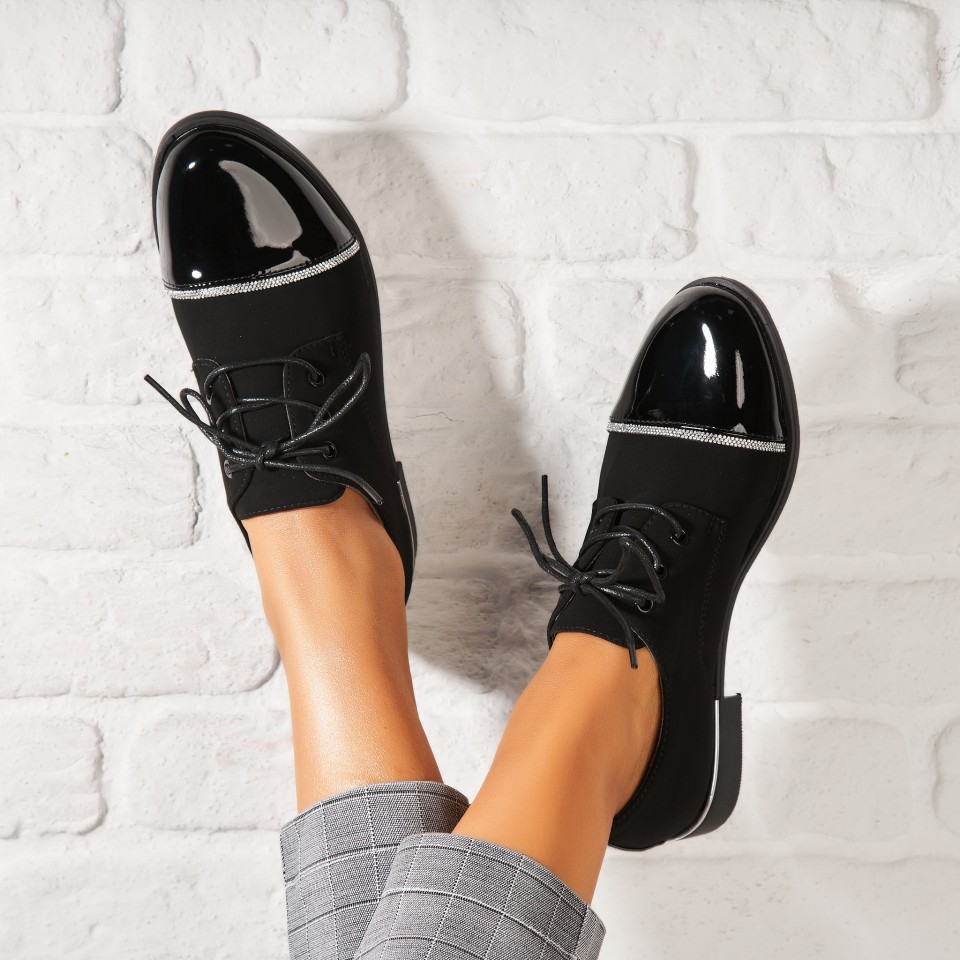 Poze Pantofi dama casual Negri din Piele Ecologica Intoarsa Maysa