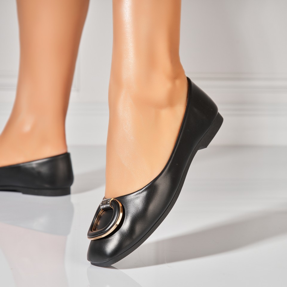 Pantofi dama casual Negri din Piele Ecologica Izael