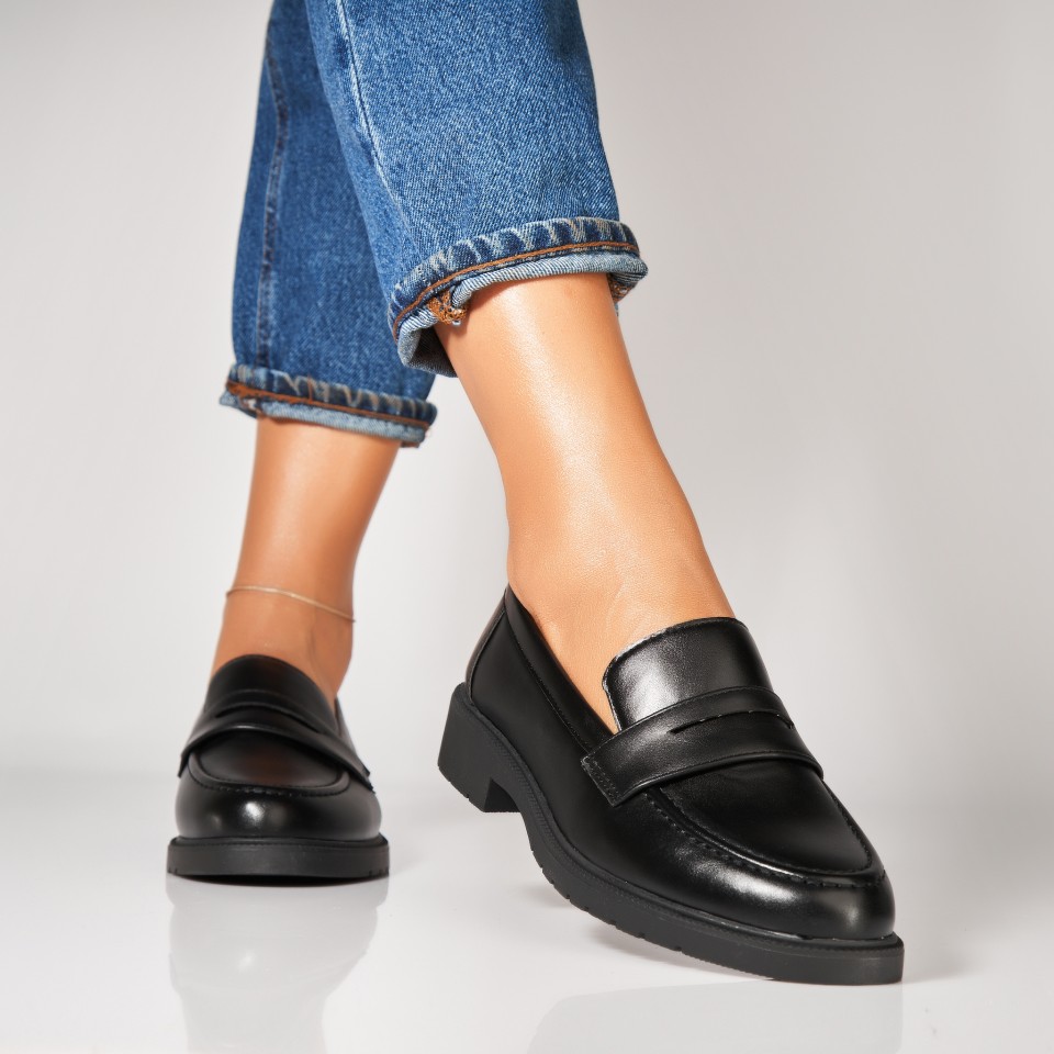 Poze Pantofi dama casual Negri din Piele Ecologica Nasiya