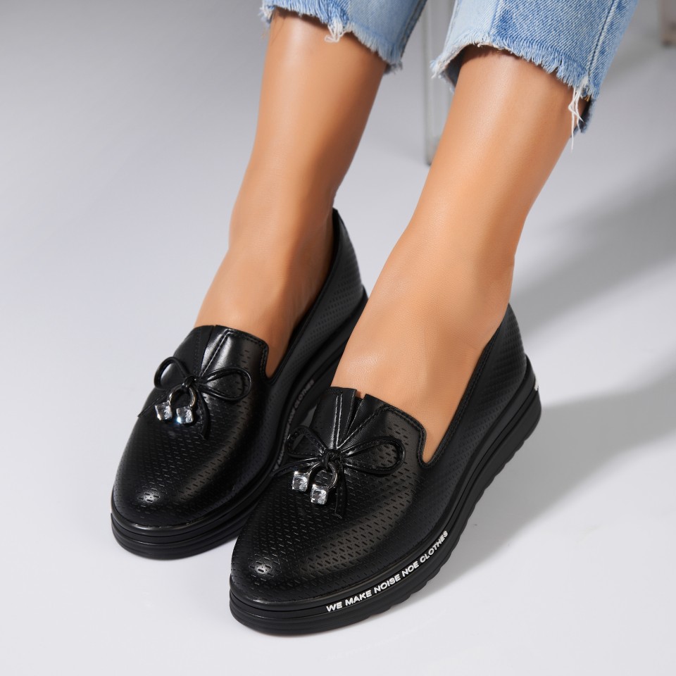 Poze Pantofi dama casual Negri din Piele Ecologica Romey