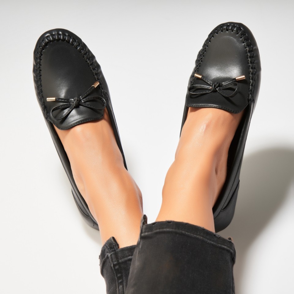 Pantofi dama casual Negri din Piele Ecologica Stassi
