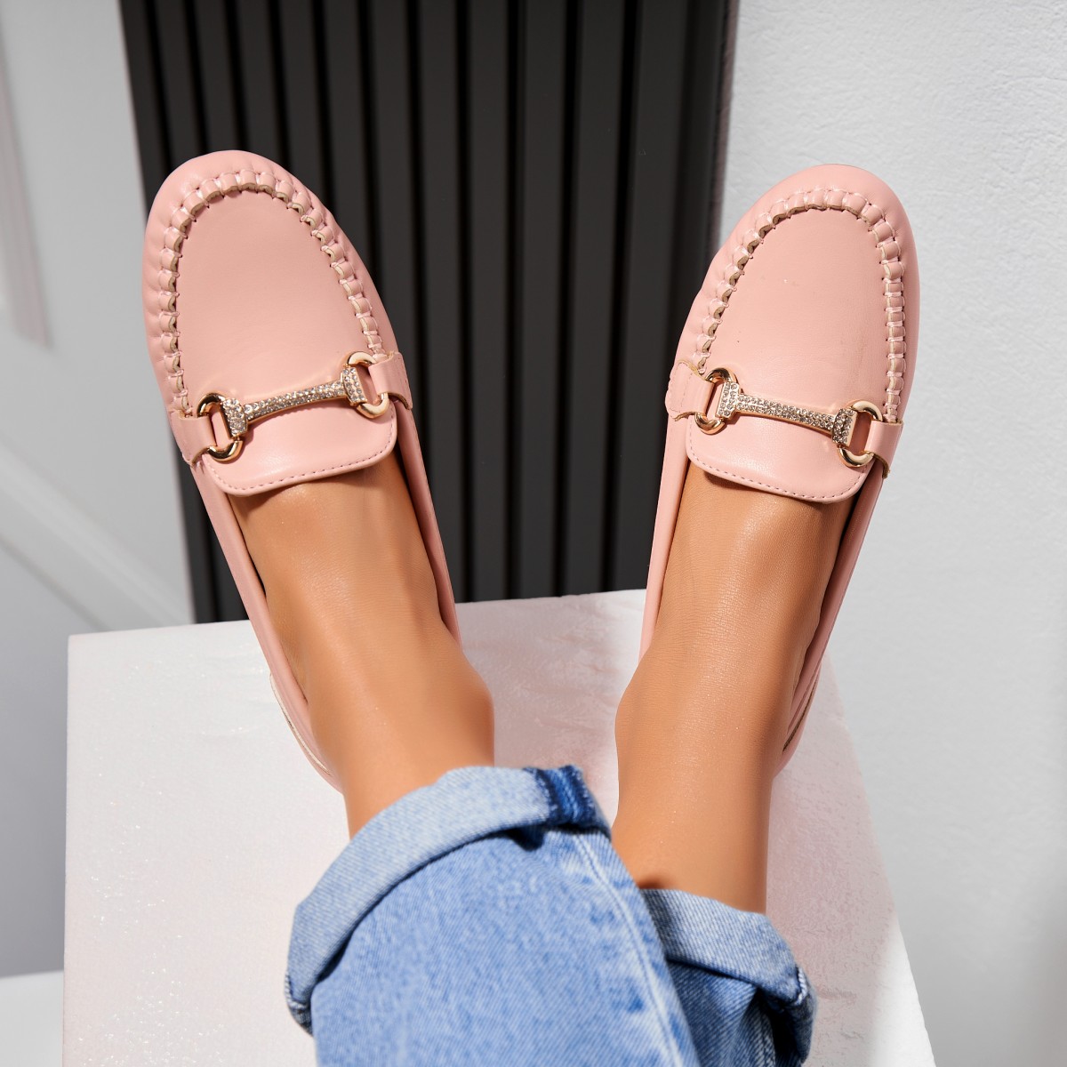 Poze Pantofi dama casual Roz din Piele Ecologica Savio