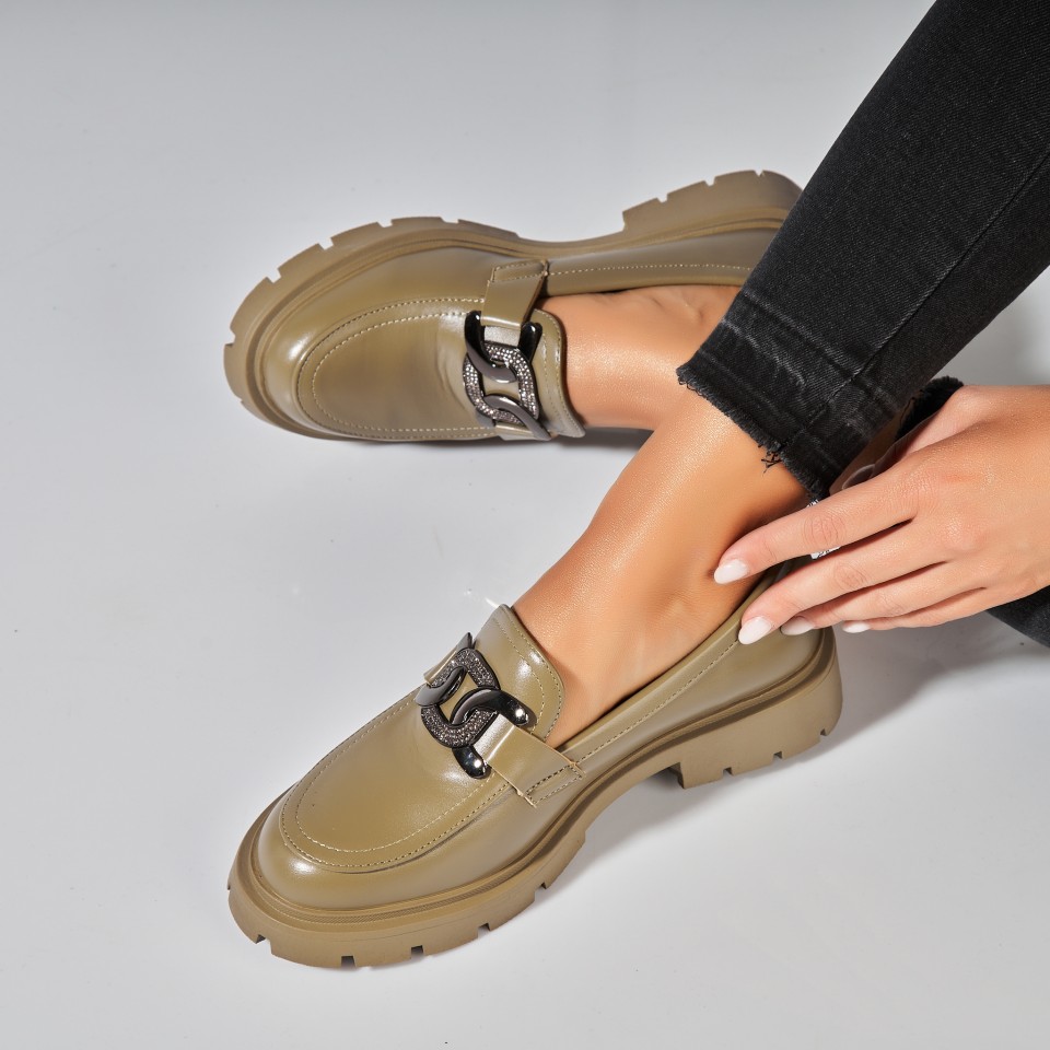 Poze Pantofi dama casual Verzi din Piele Ecologica Melany