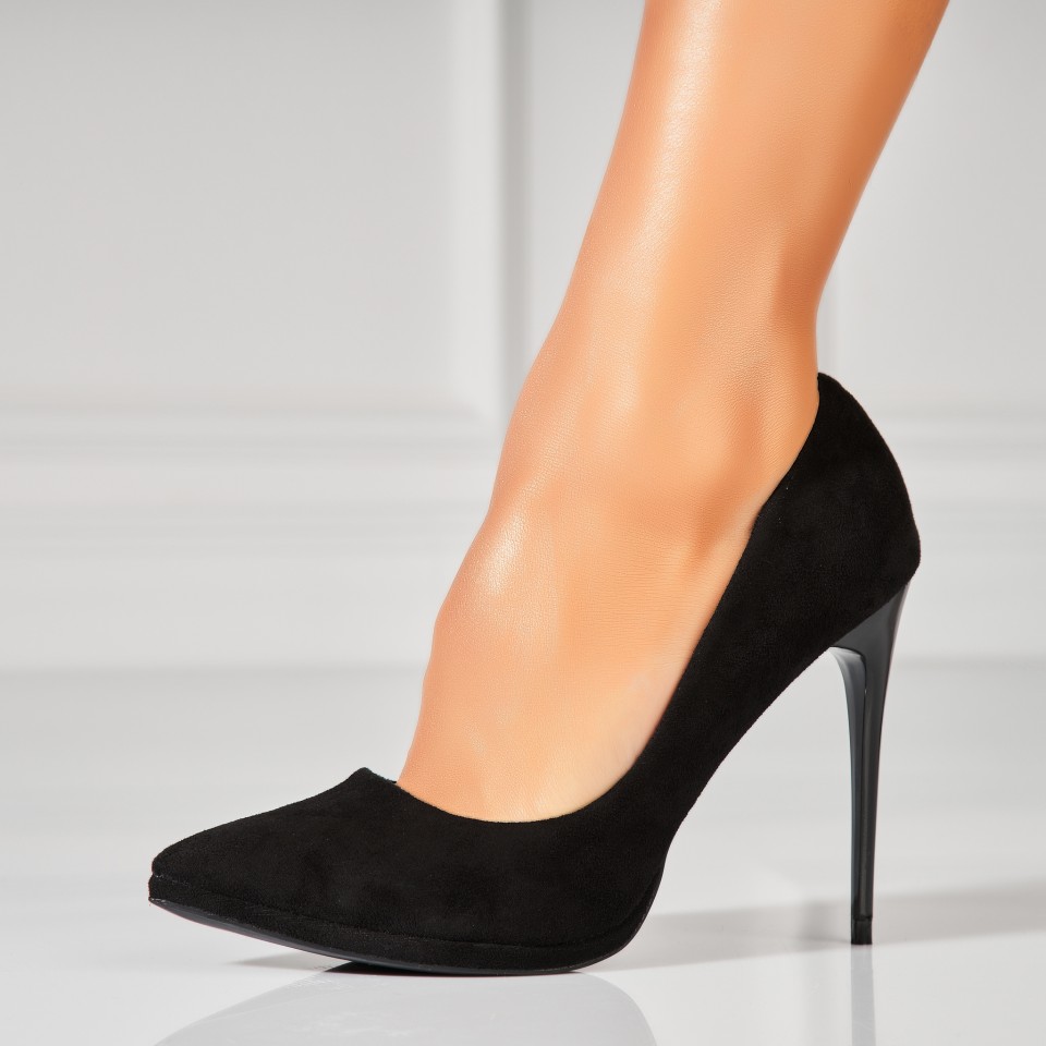 Poze Pantofi dama stiletto Negri din Piele Ecologica Intoarsa Ezrie2