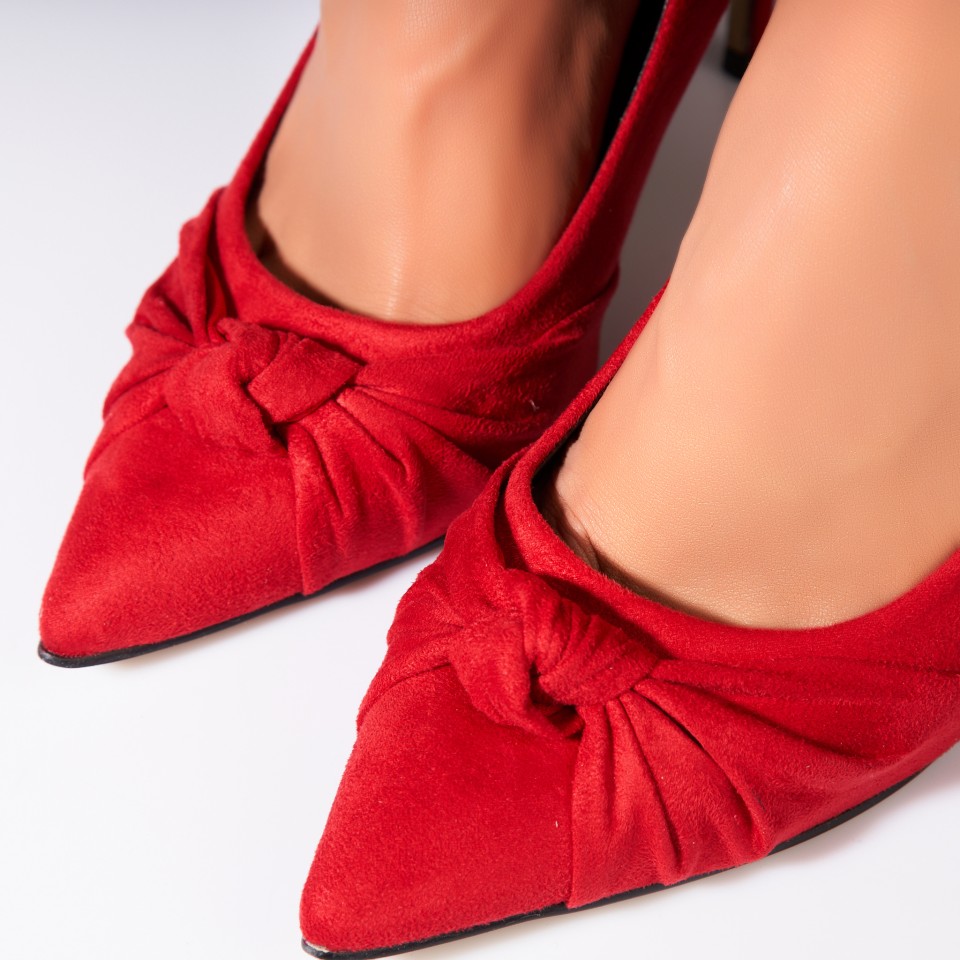 Poze Pantofi dama stiletto Rosii din Piele Ecologica Intoarsa Zaila