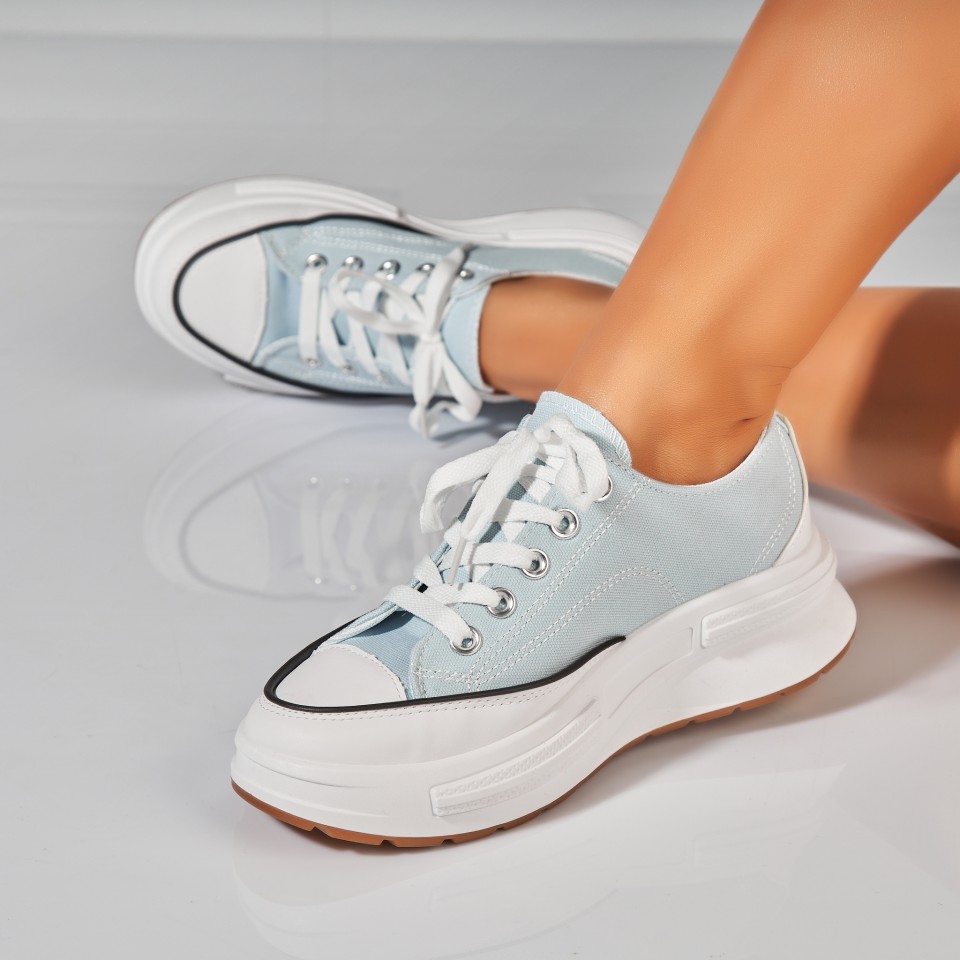 Poze Adidasi Dama Albastri din Textil Lilien