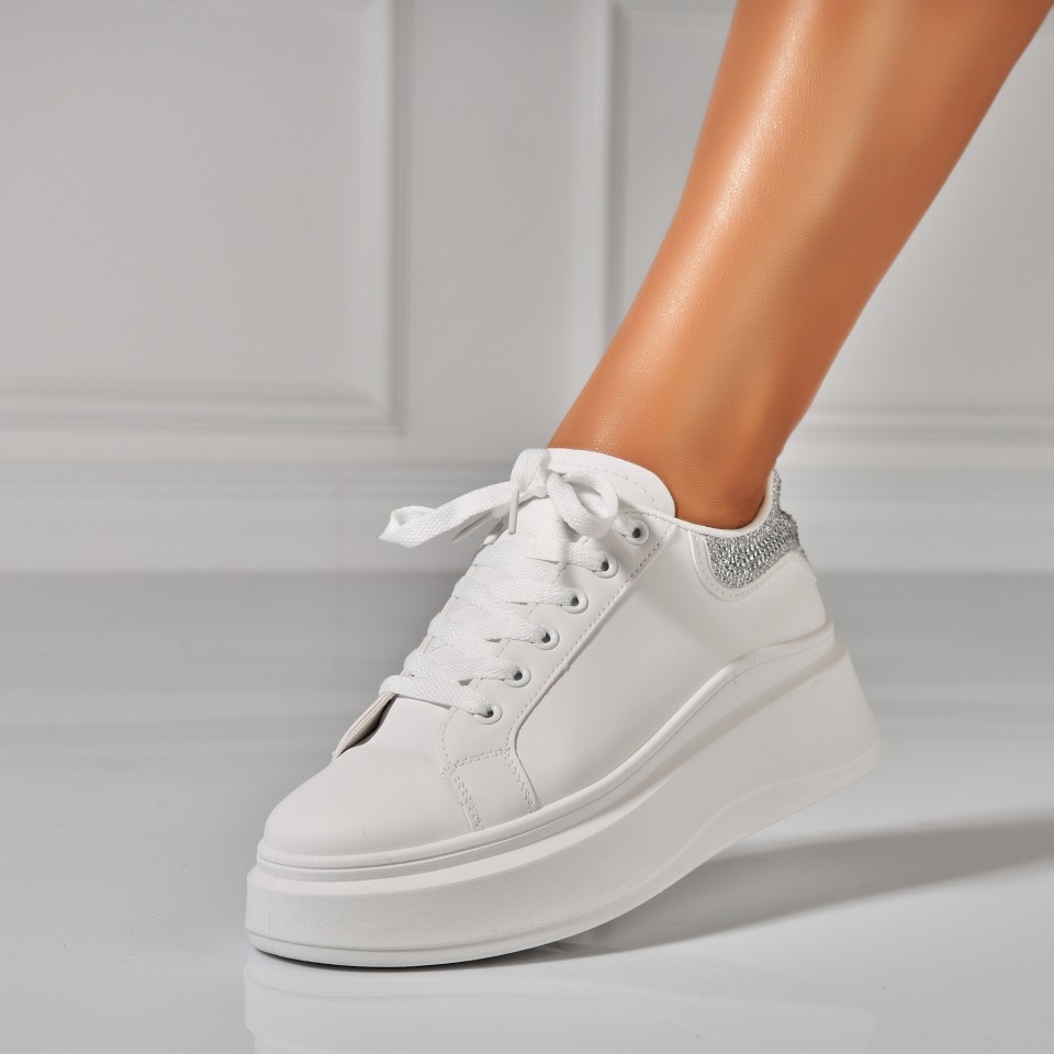 Adidasi Dama Argintii din Piele Ecologica Metta Adidasi Dama Argintii din Piele Ecologica Metta