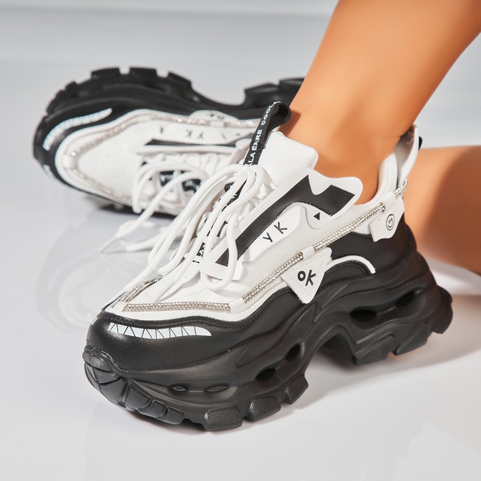 Poze Adidasi Dama Negri din Piele Ecologica Ylva2