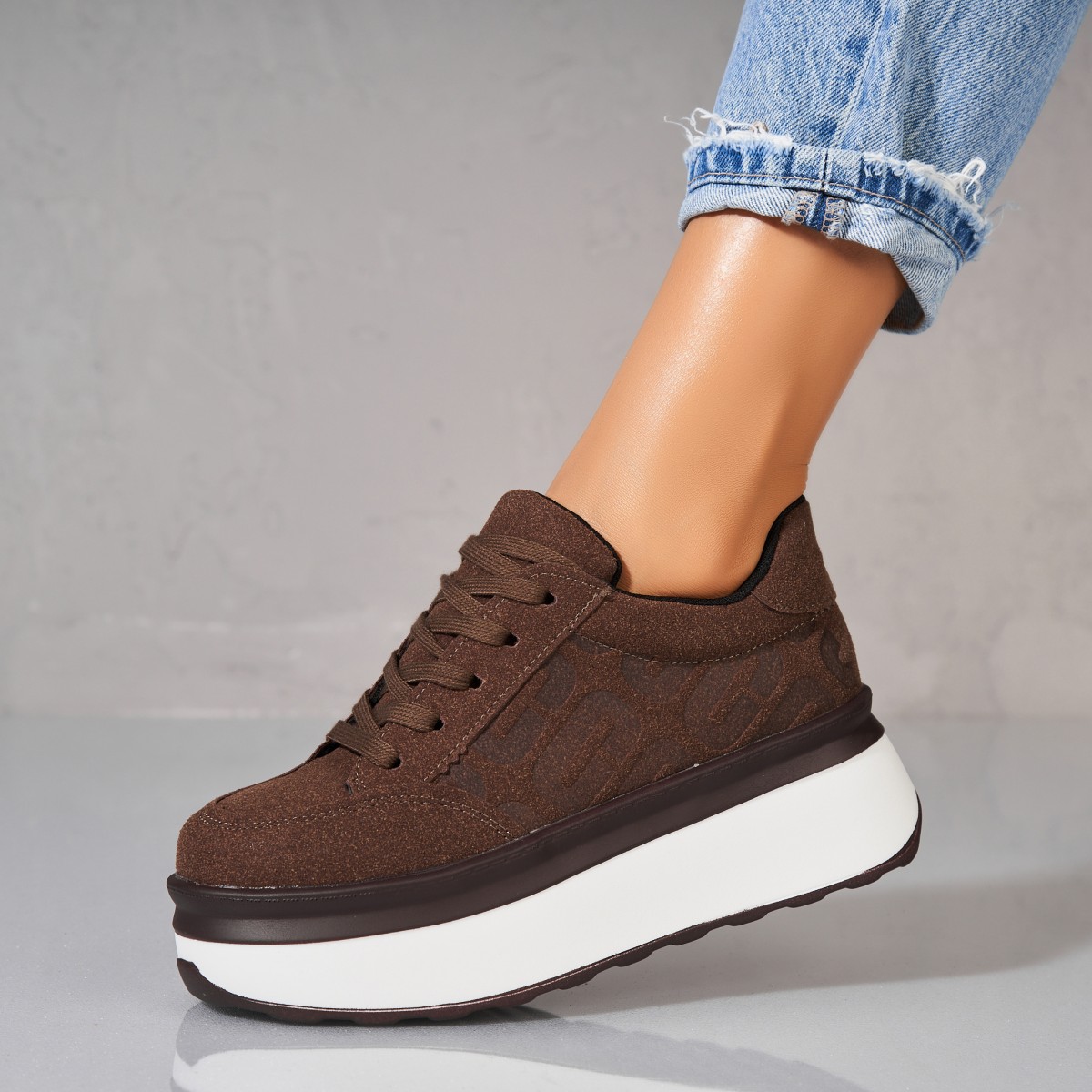 Poze Adidași damă Piele Ecologica Intoarsa Maro Jeslin