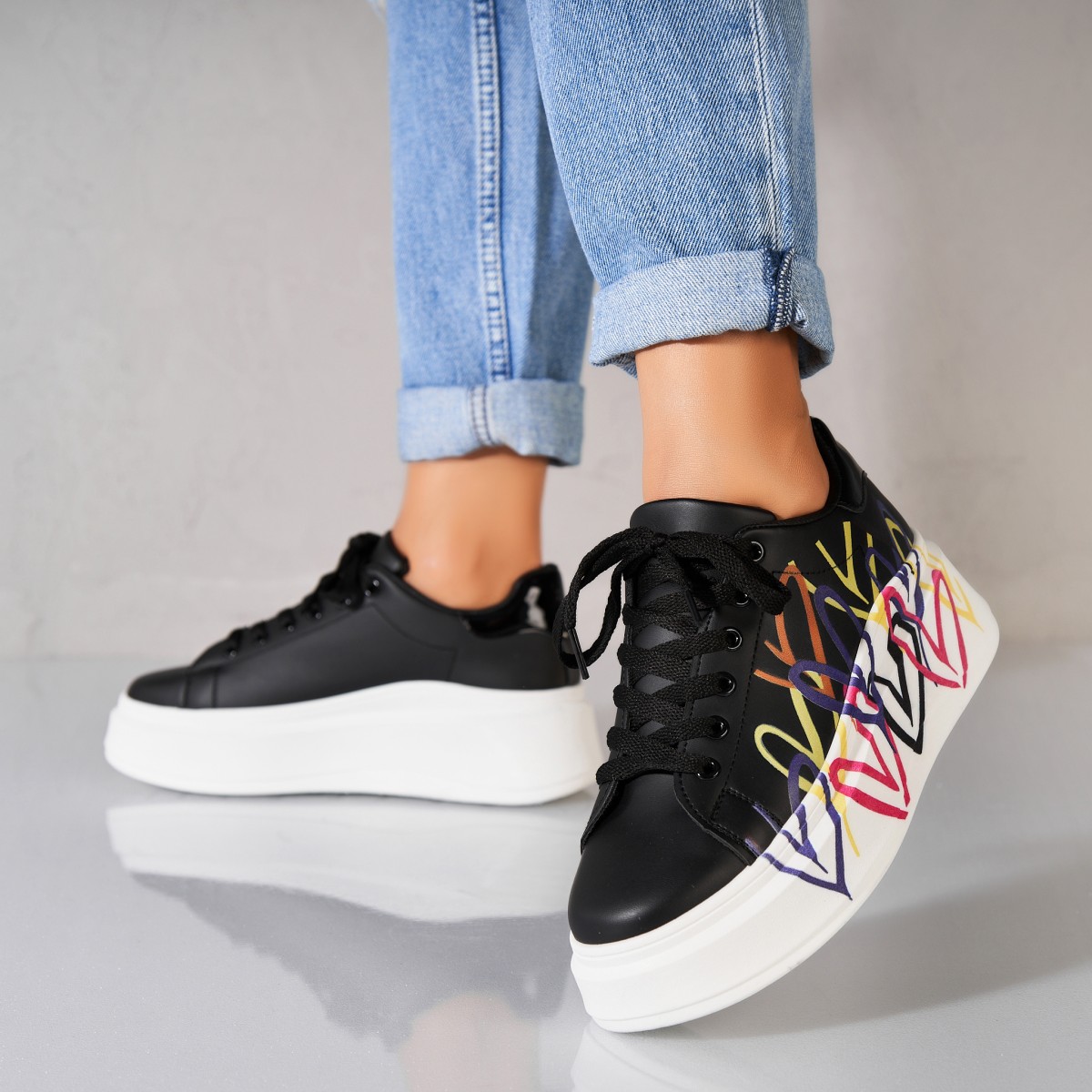 Poze Adidași damă Piele Ecologica Negru Lynsey