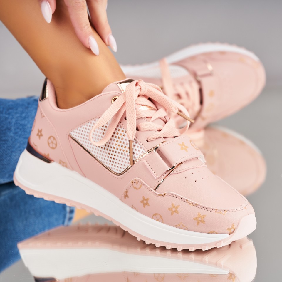 Poze Adidasi Dama Roz din Piele Ecologica Basmala