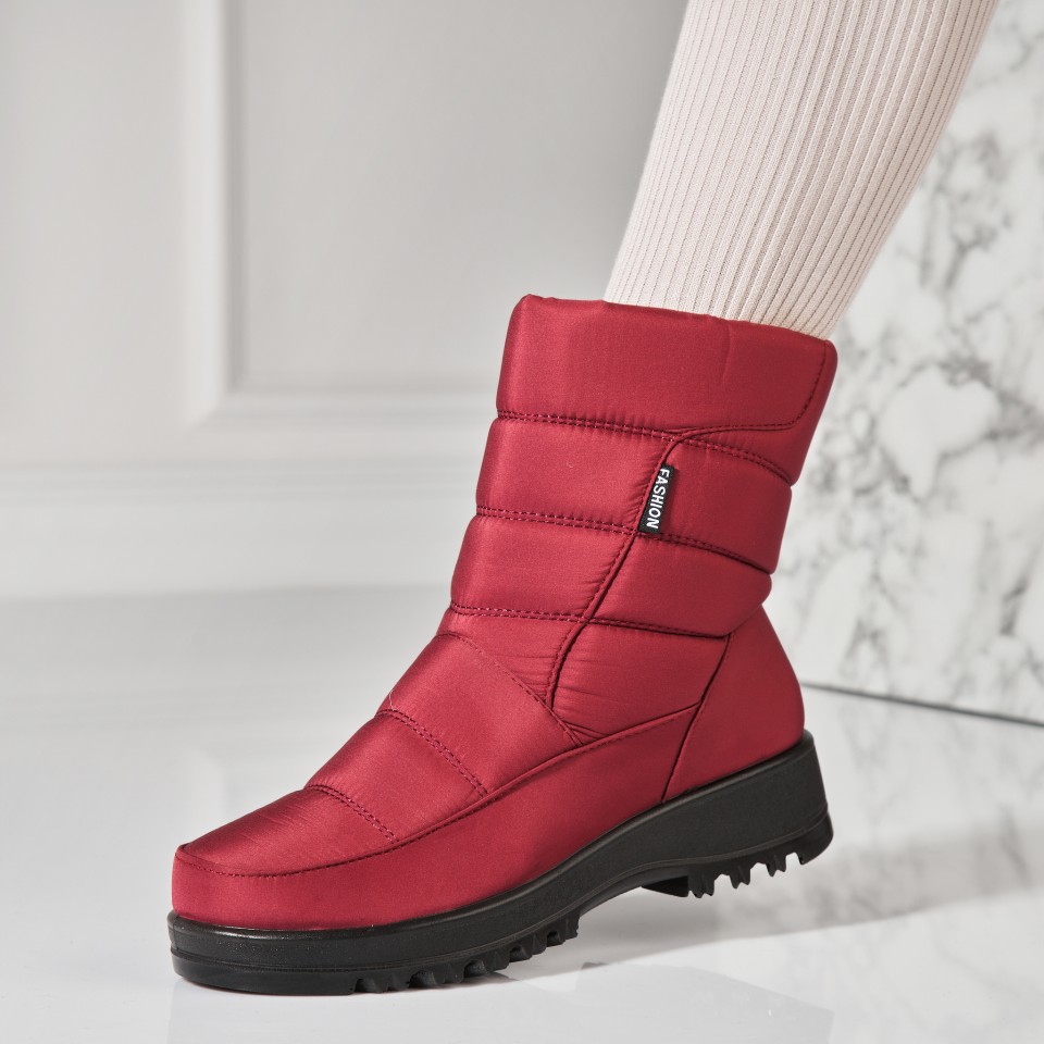 Poze Cizme Dama Imblanite Rosii din Fas Zadie