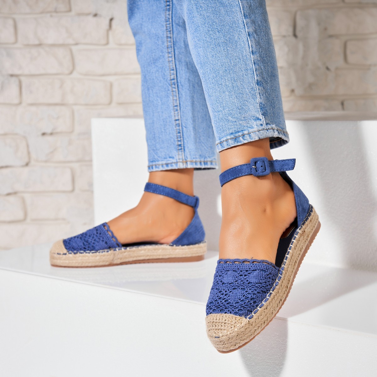 Poze Espadrile dama Albastre din Textil Cataleya