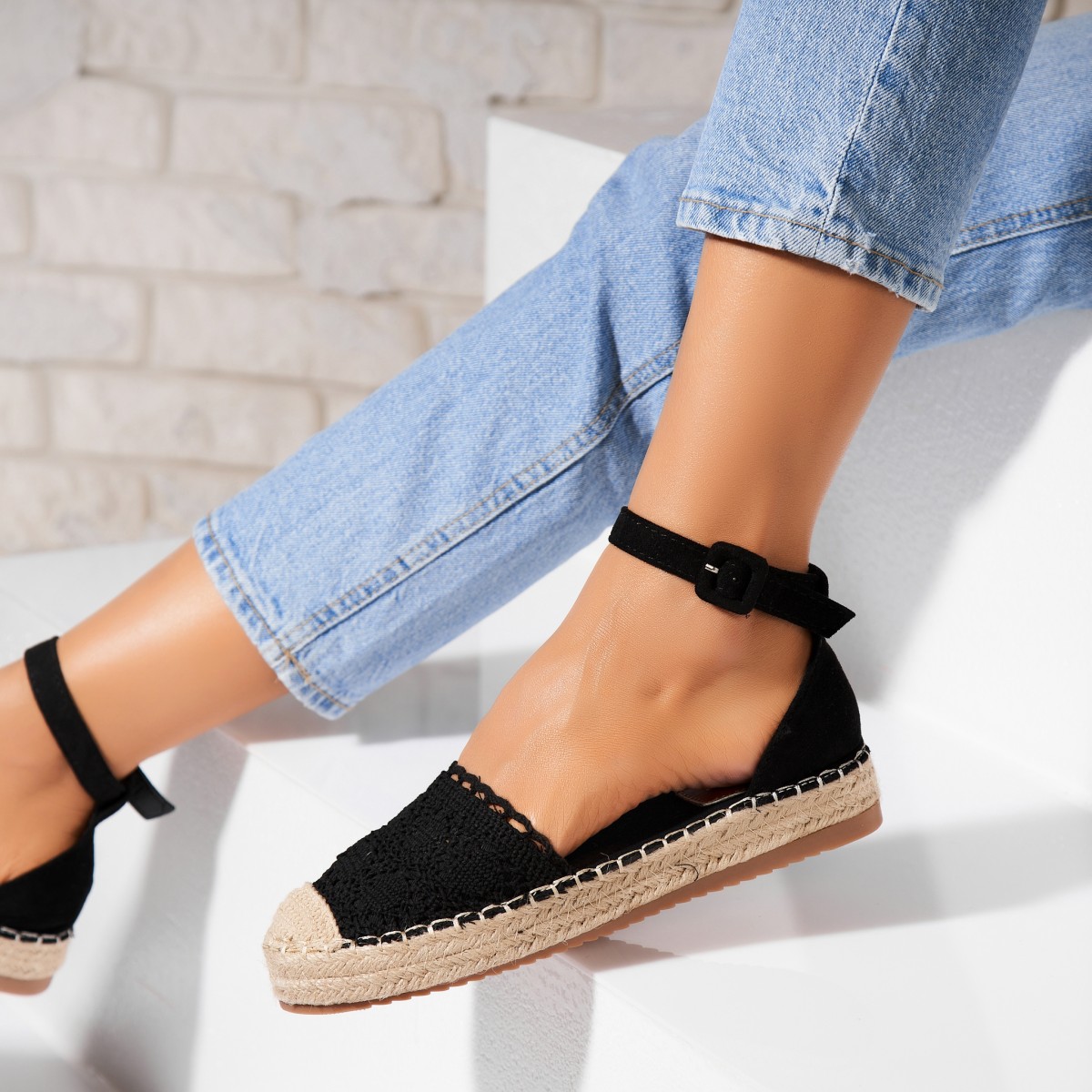 Poze Espadrile dama Negre din Textil Cataleya