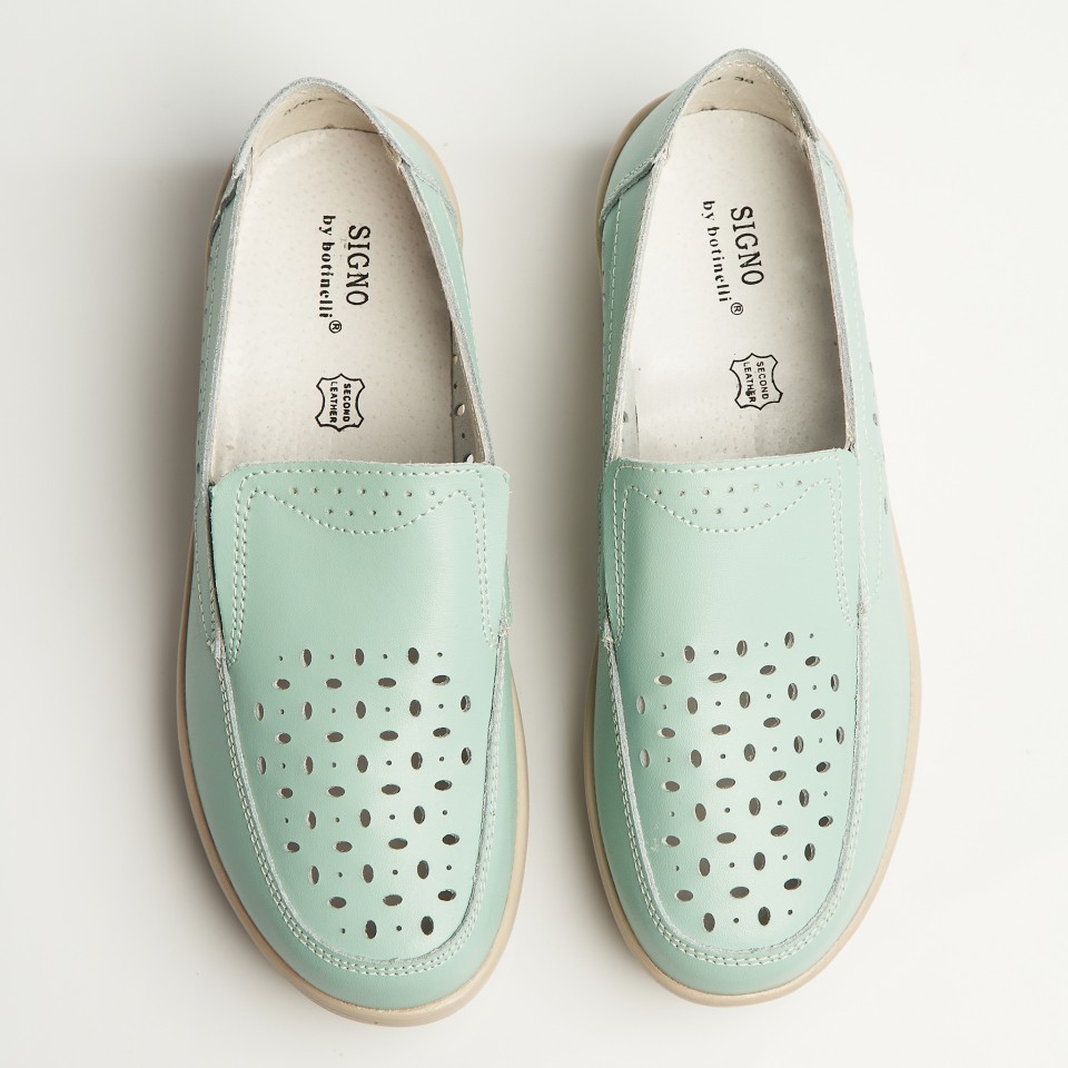 Poze Mocasini dama Piele Naturala Albastri Nazari