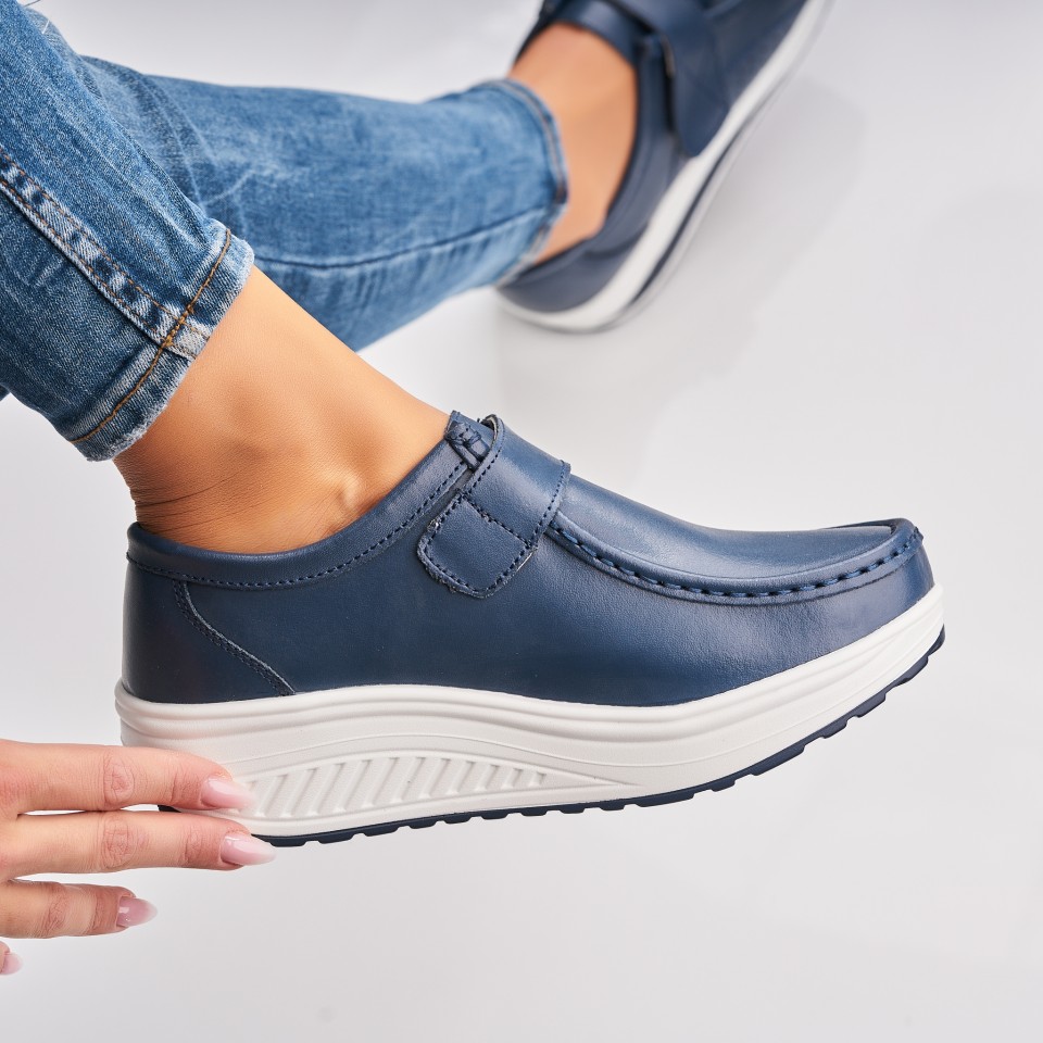 Poze Mocasini dama Piele Naturala Bleumarin Emika