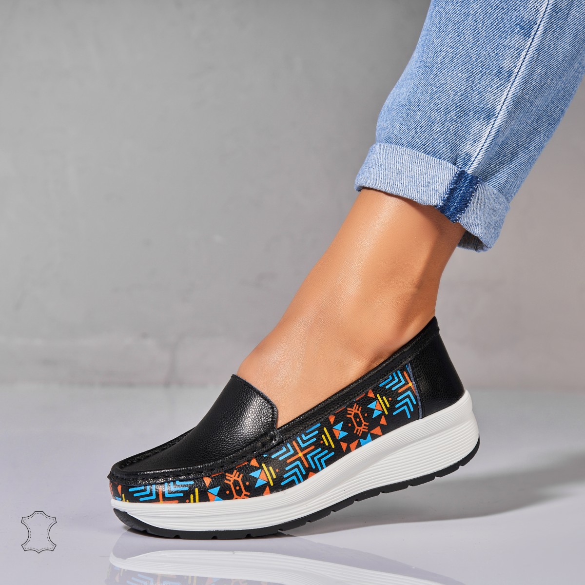 Poze Mocasini dama Piele Naturala Negri Rysa