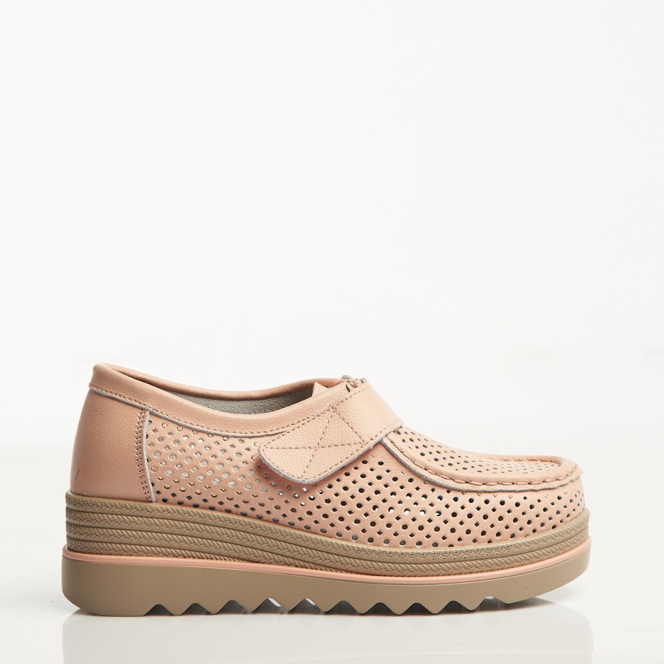 Poze Mocasini dama Piele Naturala Roz Kya