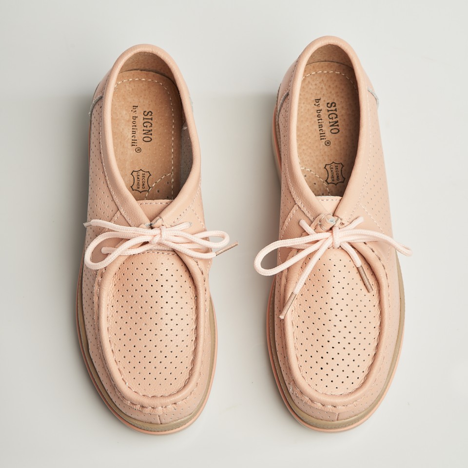 Poze Mocasini dama Piele Naturala Roz Maive