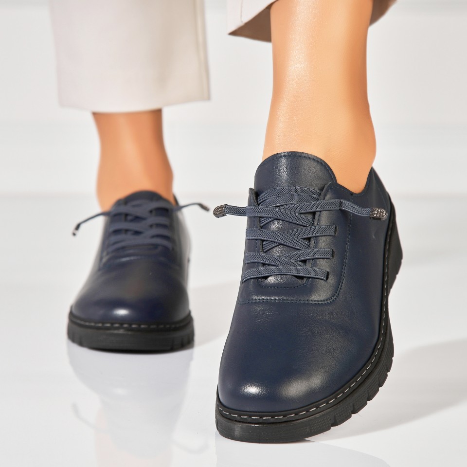 Poze Pantofi dama casual Albastri din Piele Ecologica Peony