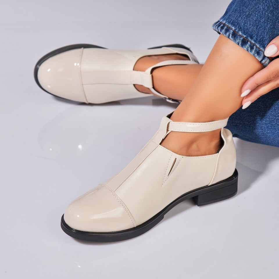 Poze Pantofi dama casual Bej din Piele Ecologica Kanari