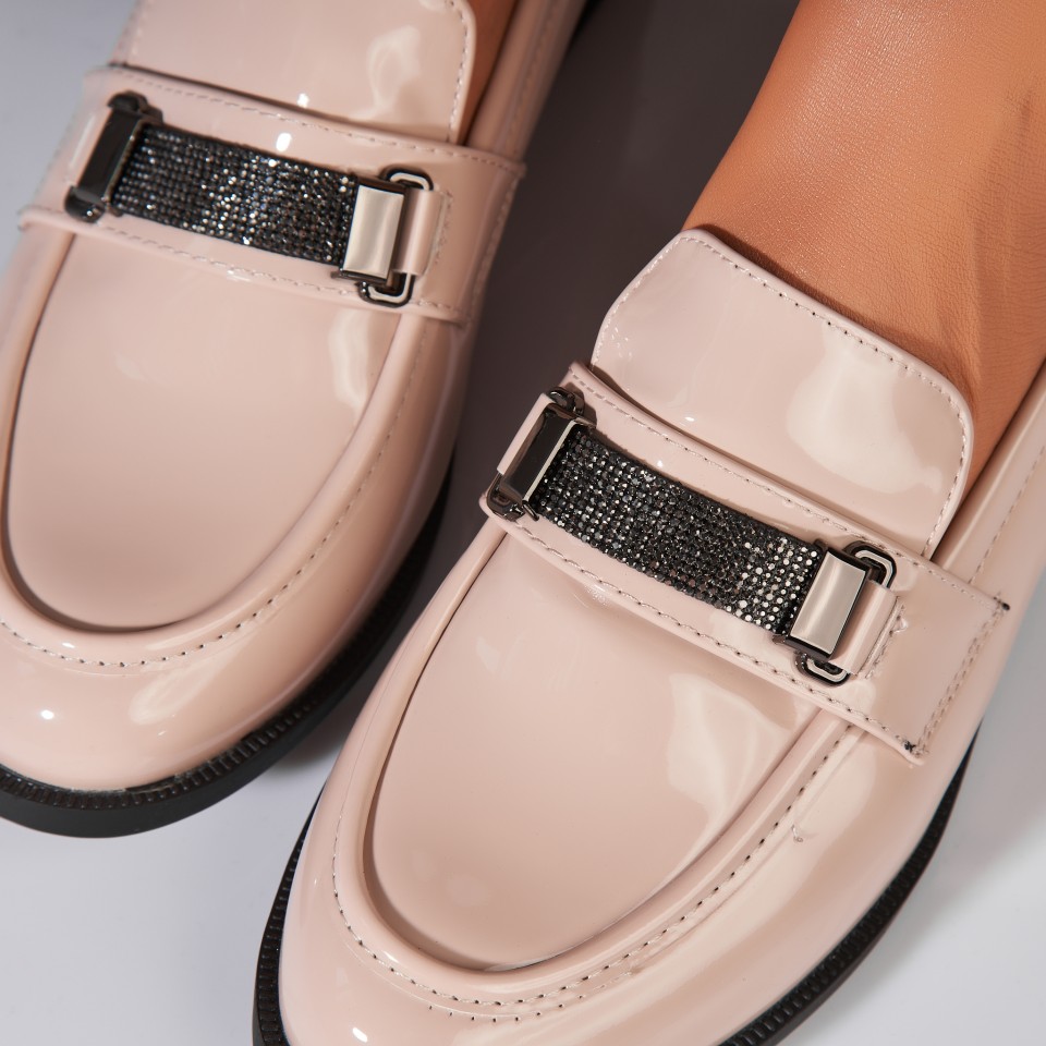 Poze Pantofi dama casual Bej din Piele Ecologica Lacuita Mireya