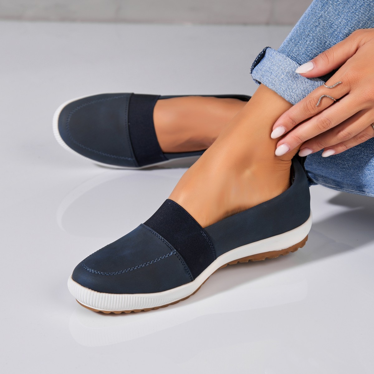 Poze Pantofi dama casual Bleumarin din Piele Ecologica Olesia