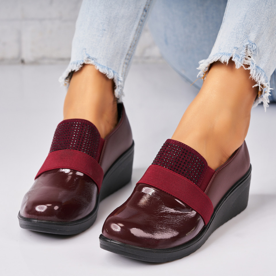 Poze Pantofi dama casual Bordo din Piele Ecologica Daizy