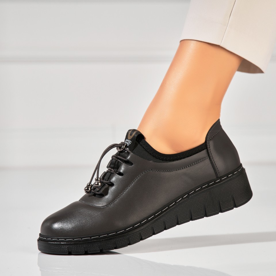Poze Pantofi dama casual Gri din Piele Ecologica Fira
