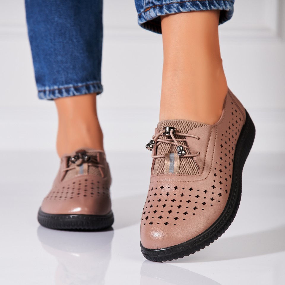 Poze Pantofi dama casual Kaki din Piele Ecologica Esai